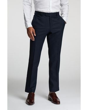 Alexandre Silver Label Of England Tailored Fit Flannel Trousers - Blue