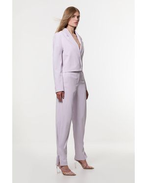Karen Millen Digital Ophelia Polished Tailored Ankle Detail Trouser - Purple