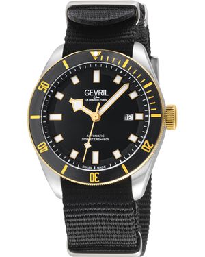 Gevril Yorkville Swiss Automatic Sellita Sw200 Dial Ip Watch - Black