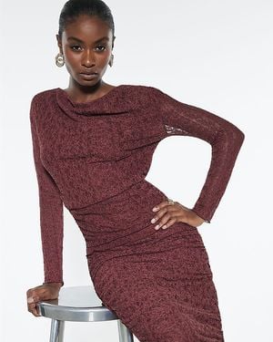River Island Top Cowl Neckline Hotfix Lace - Red