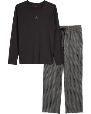 Marc O' Polo Mannen Pyjama Blend & Pair Cotton - Zwart