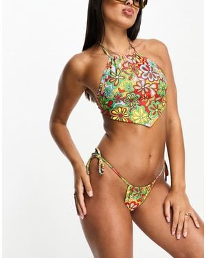 ONLY Scarf Halterneck Bikini Top - Green