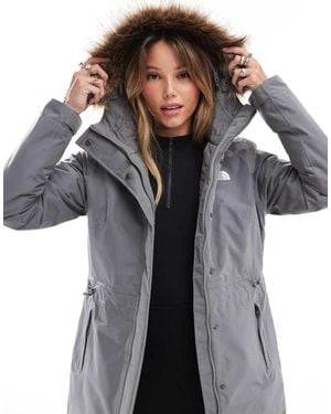 The North Face Zaneck Faux Fur Hooded Insulated Parka - Black