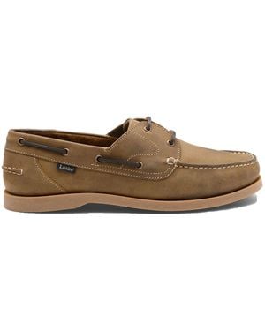 Loake Padstow Boat Shoe Nubuck Cotton - Brown