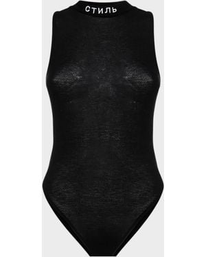 Heron Preston Logo-Embroidered Bodysuit - Black