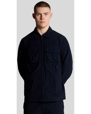 Lyle & Scott Ventilated Overshirt - Blue