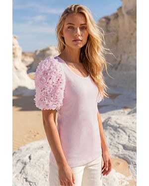 D.u.s.k 3D Puff Sleeve Stretch T-Shirt - Pink