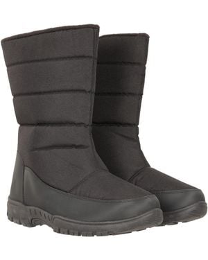 Mountain Warehouse 'Icey' Snow Boots Fleece Lined Proof Upper Winter Shoes - Black