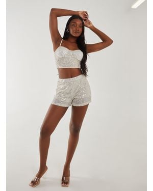 Pink Vanilla Sequin Shorts - Metallic