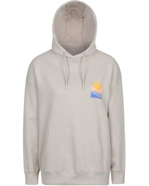 Mountain Warehouse 'Regional' Cornwall Graphic Hoodie With Kangaroo Pocket Cosy Pullover Cotton - Grey
