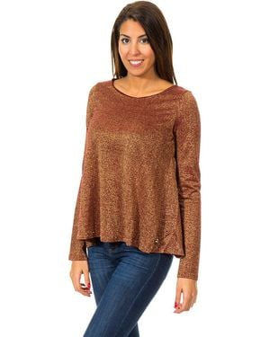Met Long Sleeve Round Neck Jumper 10Dml0483 - Brown