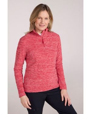 Mountain Warehouse 'Snowdon' Fleece Top Half Zip Breathable Quick Dry Jumper - Red