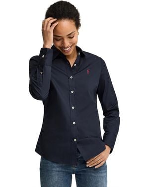 POLO CLUB Poplin Shirt Long Sleeve Slim Fit Shirt-L-S24 - Blue