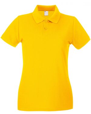 Fruit Of The Loom Ladies Lady Fit Short-Sleeved Polo Shirt Cotton - Yellow
