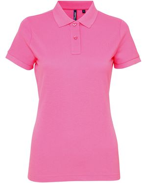Asquith & Fox Ladies Short Sleeve Performance Blend Polo Shirt (Neon) - Pink
