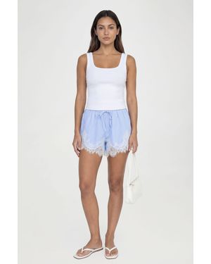 Boohoo Tall Lace Trim Stripe Flippy Shorts - Blue