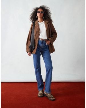 ASOS High Rise Slim Straight Jean - Red