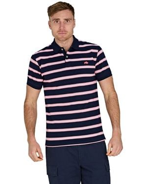 Raging Bull Trio Stripe Polo Cotton - Blue