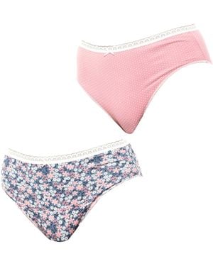 Janira Set Van 2 Brislip Coquettes Katoenen Slips Jpb3 Dames - Roze