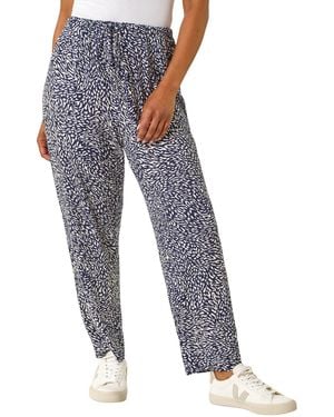 Roman Petite Abstract Print Stretch Trouser - Grey