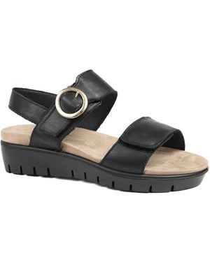 Jones Bootmaker Heloise Leather Wedge Sandals - Black