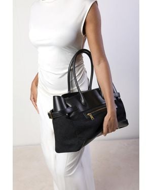 Where's That From Wheres Lyanna Buckled Tote Bag With Side Zip - Black