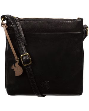 Conkca 'Nikita' Leather Cross Body Bag - Black