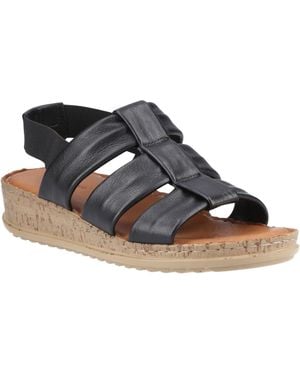 Hush Puppies Eden Gladiator Leren Dames Zwarte Sandalen - Blauw