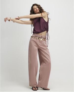 River Island High Waisted Balloon Leg Jeans Cotton - Pink