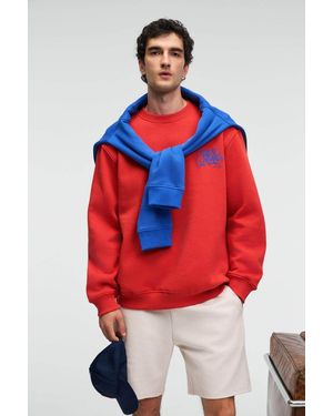 Grimelange Printed Logo Crew Neck Sweatshirt - Red