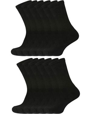 Kruze By Enzo 12 Pack Sport Socks - Black