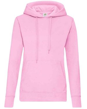Fruit Of The Loom Classic Lady Fit Hooded Sweatshirt (Light) - Pink