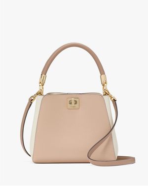 Kate Spade Phoebe Colourblock Refined Grain Leather Small Top Handle Satchel - Natural