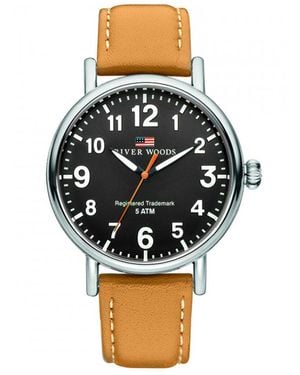 River Woods Sacramento Watch Rw420020 Leather - Black