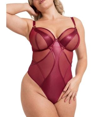 Curvy Kate Suspense Plunge Bodysuit - Red