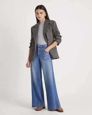 River Island Wide Leg Jeans Pocket Front Cotton - Blue