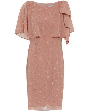 Gina Bacconi Claren Floral Spot Chiffon Dress - Pink