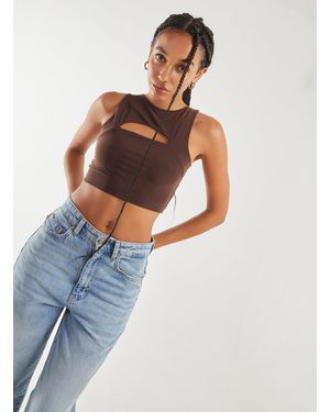 Pink Vanilla Letterbox Crop Top - Blue