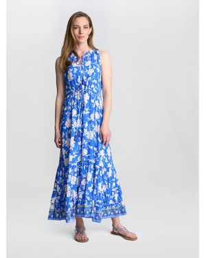 Gina Bacconi Fawn Sleeveless Maxi Summer Dress - Blue