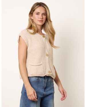 Blue Vanilla Two Pocket Knitted Waistcoat - Blue