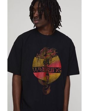 BoohooMAN Wu-Tang Dragon Oversized License Print T-Shirt - Black