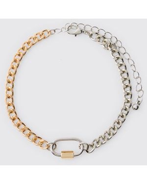 BoohooMAN Chain Bracelet With Carabiner Clasp - Blue