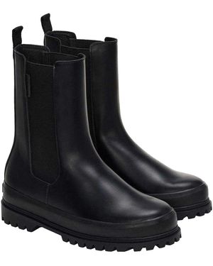 Superga Ladies 3006 Alpina Box Leather Chelsea Boots (Total) - Black