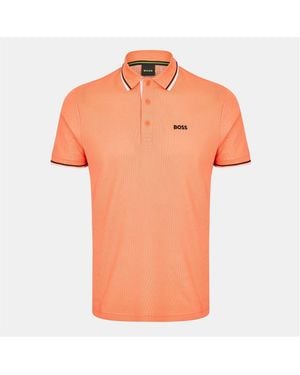 BOSS Paddy Short Sleeve Polo Shirt - Orange