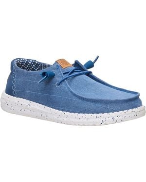 HEYDUDE Wendy Chambray Textile Ensign Loafers - Blue