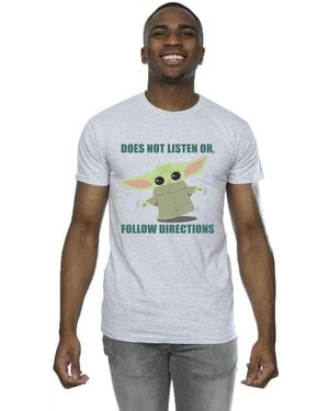 Star Wars The Mandalorian Grogu Does Not Listen T-Shirt (Sports) - White