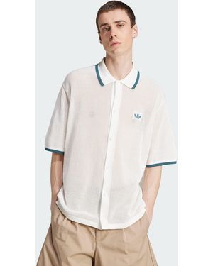 adidas Originals Button Down Knitted Shirt - White
