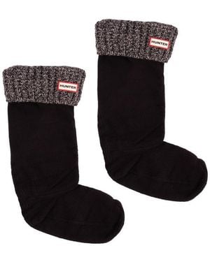 HUNTER Tall Waffle Welly Socks - Black