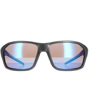 Bollé Wrap Matte Titanium Volt+ Offshore Polarized Fenix Sunglasses - Blue