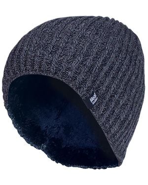 Heat Holders Fleece Lined Thermal Winter Knitted Beanie Hat - Blue
